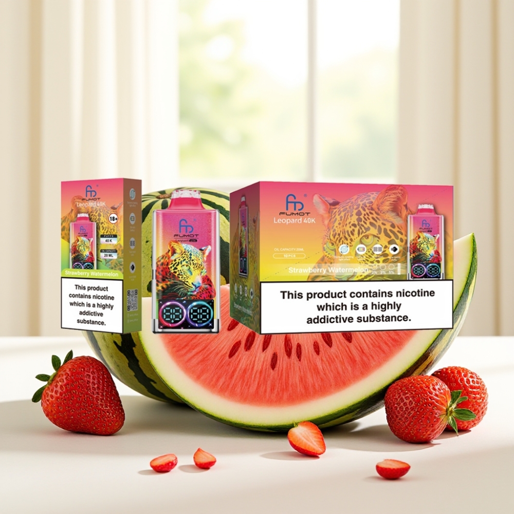 Fumot Leopard 40K Puffs Одноразова Вейп Полуниця Кавун 0-5% Нікотину 700mAh Dual Mesh Type-C