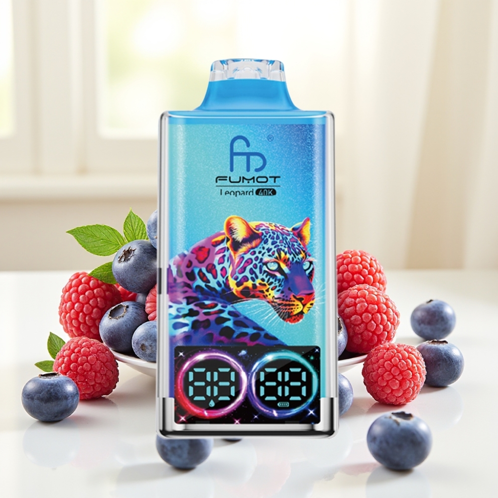 Fumot Leopard 40K Puffs Одноразова Електронна Сигарета Чорниця Малина 0-5% нікотину 700mAh Dual Mesh Type-C