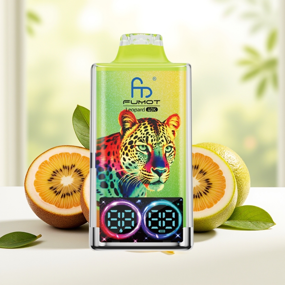 Fumot Leopard 40K Puffs Одноразова Електронна Сигарета Киві Маракуйя Гуава 700mAh Dual Mesh Type-C 0-5%