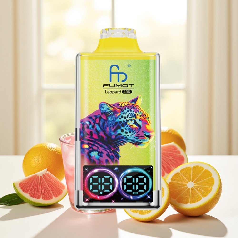 Fumot Leopard 40K Puffs Одноразова Електронна Сигарета Рожевий Лимонад 700mAh Dual Mesh Type-C 0-5% Нікотин