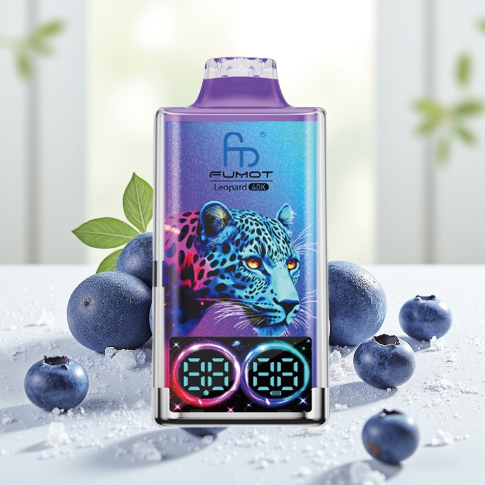 Fumot Leopard 40K Puffs Disposable Vape Чорниця з льодом 0-5% нікотину 700mAh Dual Mesh Type-C