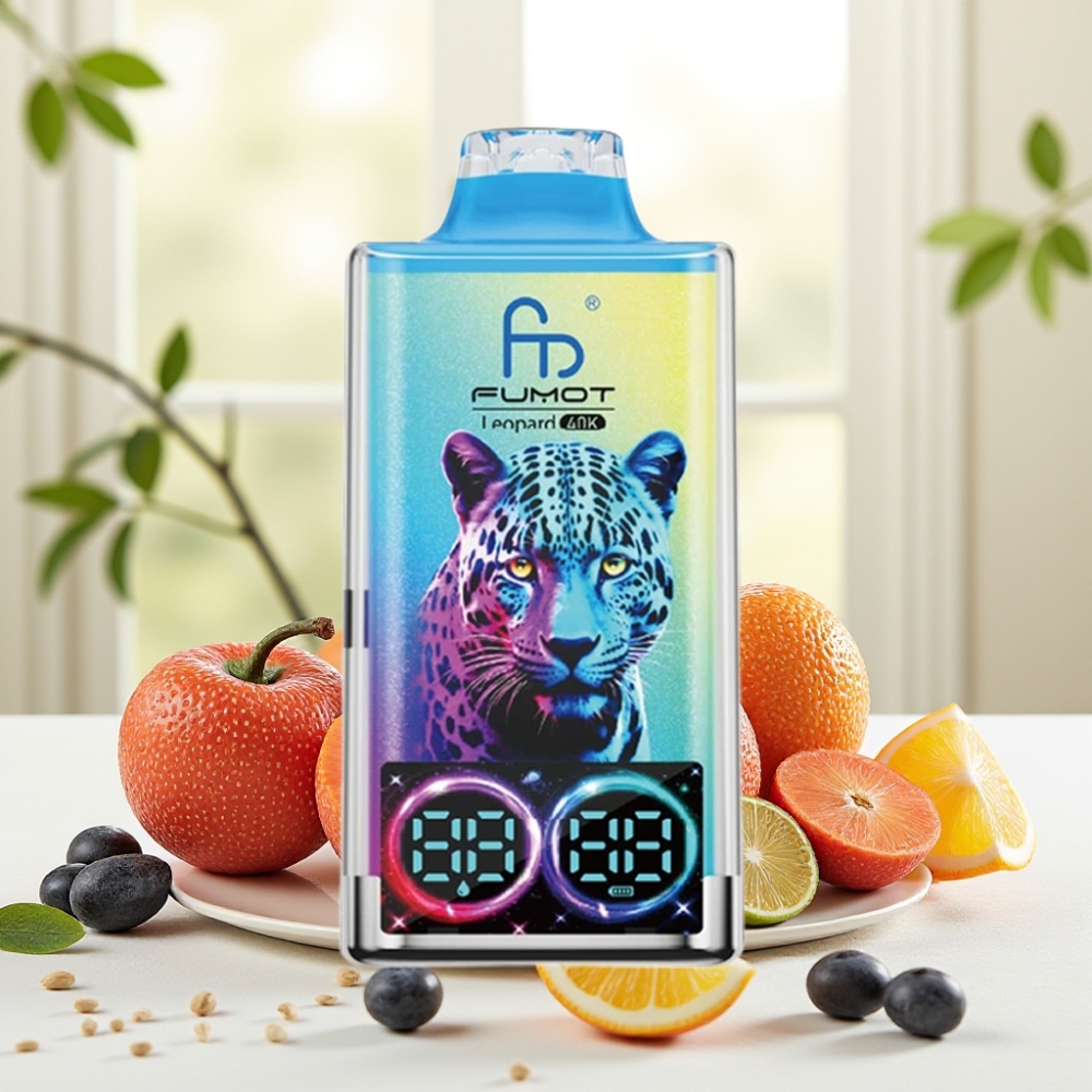 Fumot Leopard 40K Puffs Disposable Vape Чорний Дракон Лід 0%-5% Nicotine 700mAh Dual Mesh Type-C Цифровий Дисплей