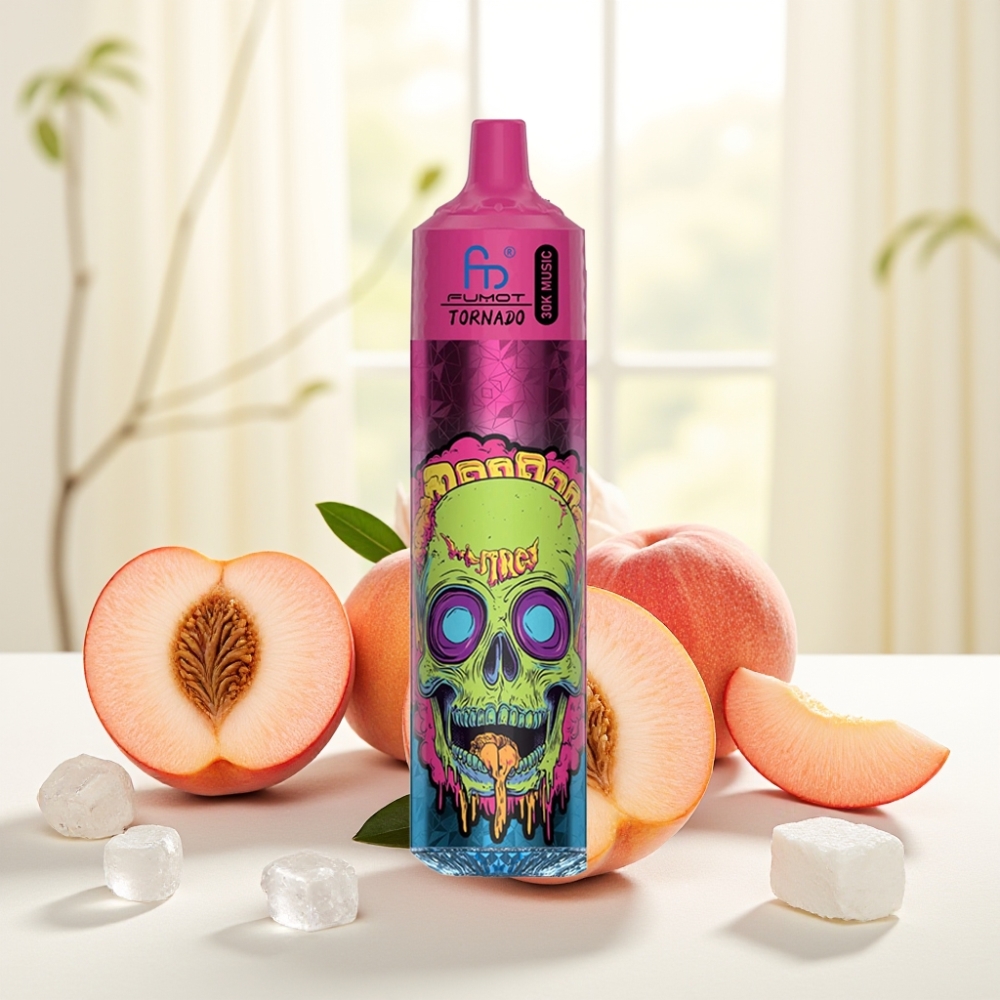 Fumot RandM Tornado 30000 30000 тяг, 30 мл, 2% або 5%, 1.0 Ом, 600 мАг, Персик Лід