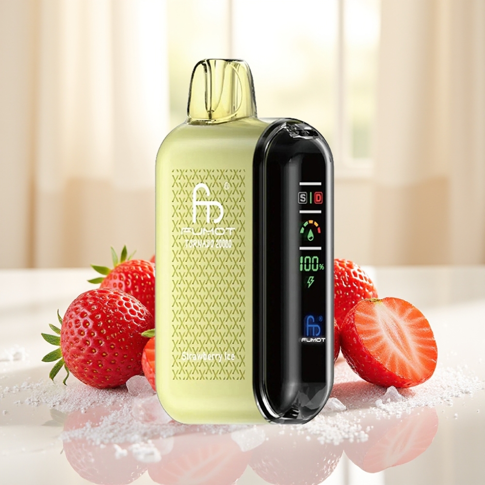 Fumot Tornado 20000 Puffs Полуничний лід 20000 тяг Dual Mesh Coil 20мл 850мAh