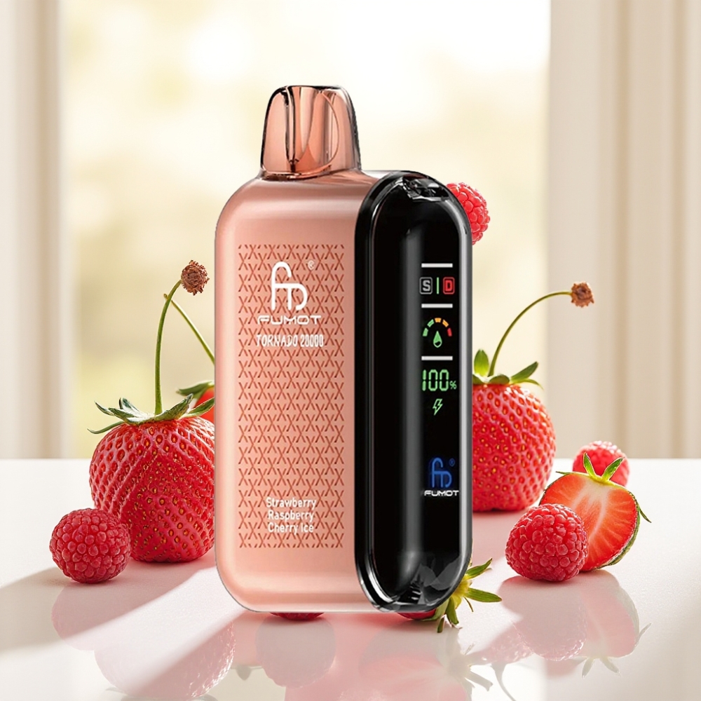 Fumot Tornado 20000 Puffs Подвійна Сіткова Обмотка 20мл Рідина 850мАг Дисплей Контроль Повітря 2%
