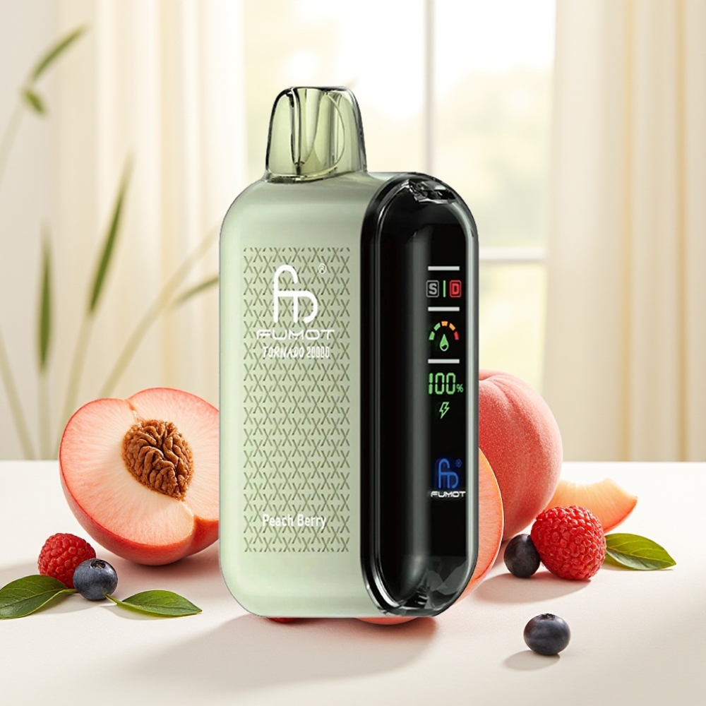 Fumot Tornado 20000 Puffs Персик-Ягода 20мл 850мAh Дисплей Контроль тяги