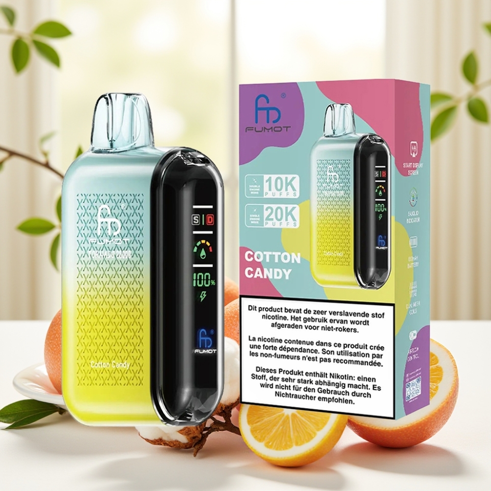 Fumot Tornado 20000 Puffs Цукрова Вата 20мл 850мAh Dual Mesh