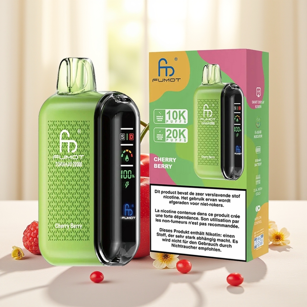 Fumot Tornado 20000 Puffs Вишня-Ягода 20мл 850мAh Dual Mesh Coil Smart Display