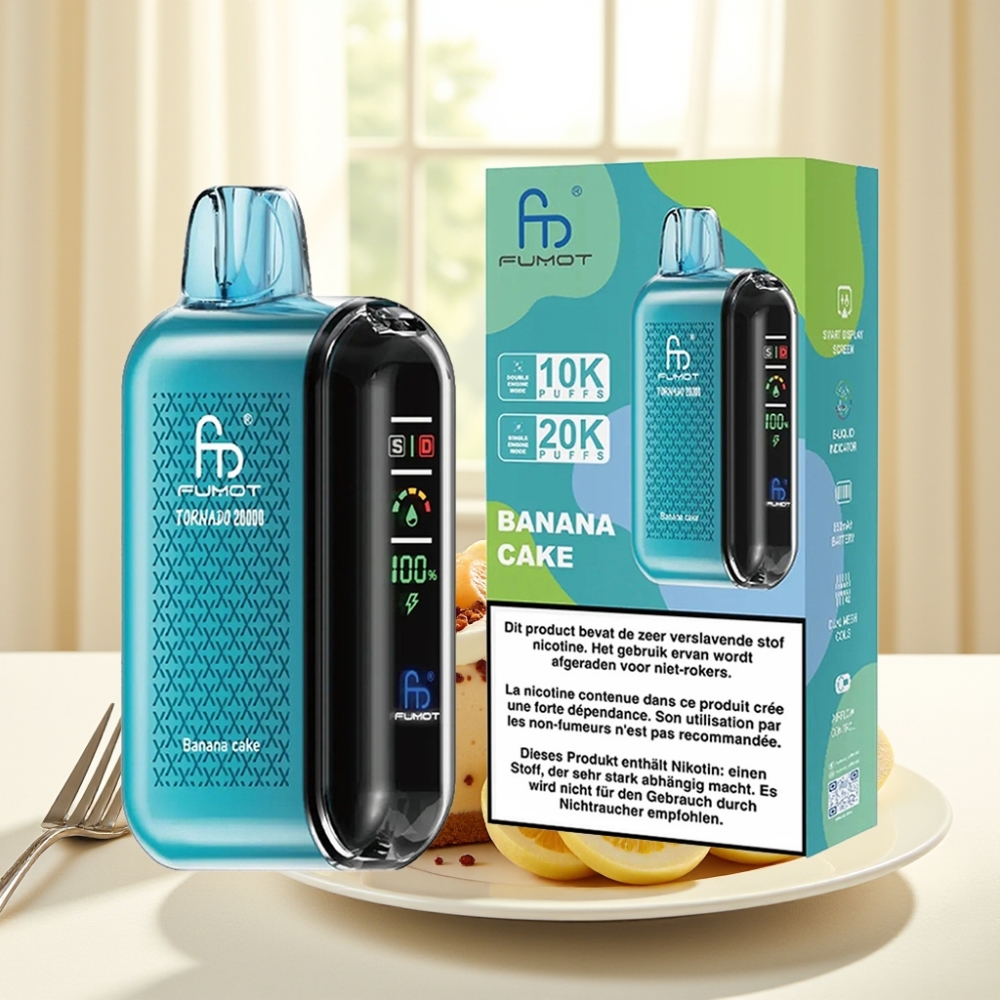 Fumot Tornado 20000 Puffs Banana Cake 20мл 850мAh Dual Mesh 2% Nicotine