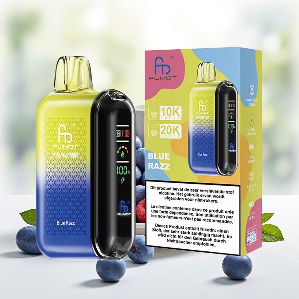 Fumot Tornado 20000 Puffs Blue Razz (Синій малиновий) 20000 тяг, Dual Mesh Coil, 20мл, 850mAh