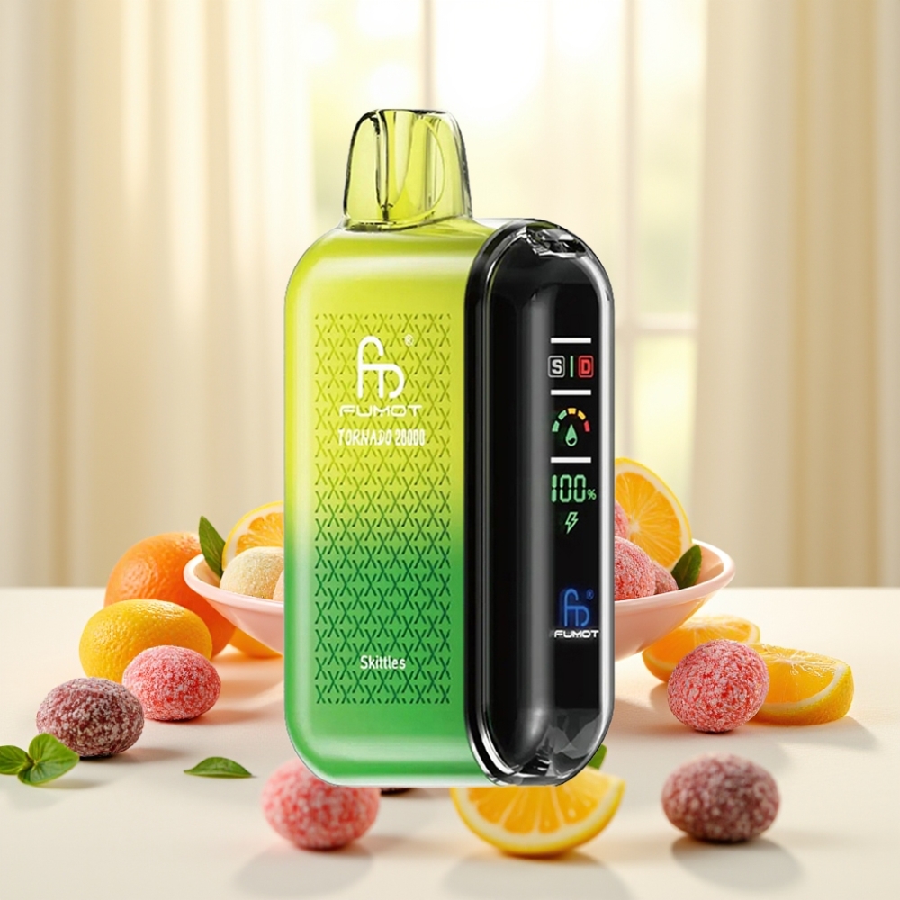Fumot Tornado 20000 Puffs Skittles Двохсеткова спіраль 20мл 850мAh Дисплей Контроль тяги 2%
