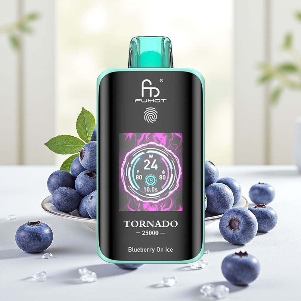 Fumot Tornado 25000 Puffs Blueberry On Ice HD Screen 700mAh 20ml 0/2%/3%/5% Type-C