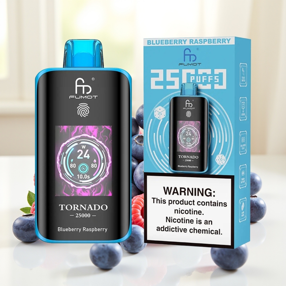 Fumot Tornado 25000 Puffs HD Екран 700mAh Батарея 20ml Рідина Блакитна Малина