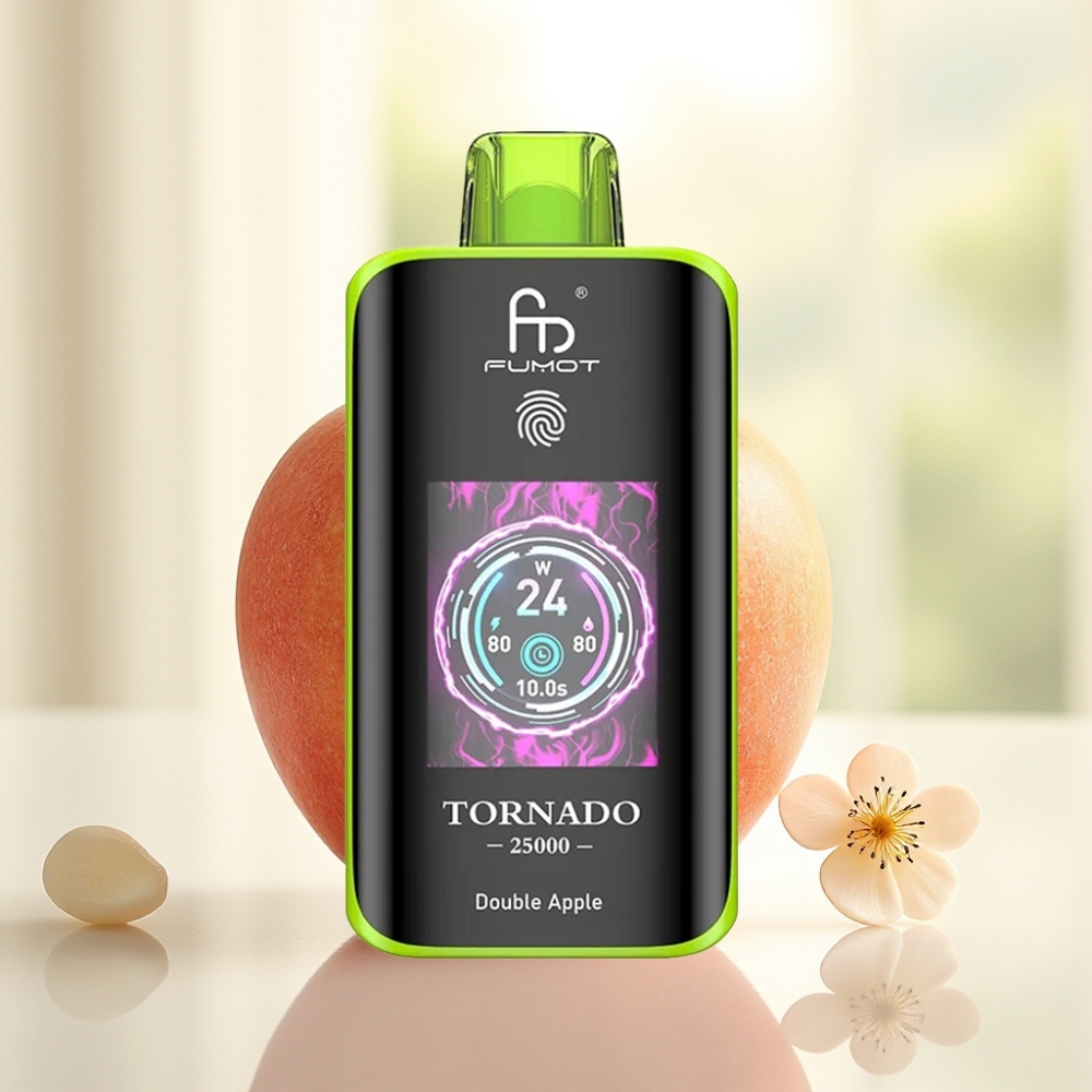 Fumot Tornado 25000 Puffs Подвійне яблуко HD Екран 700mAh 20ml Type-C