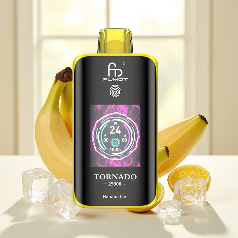 Fumot Tornado 25000 Puffs Банан-льод HD Екран 700mAh Type-C 20ml 0/2%/3%/5%
