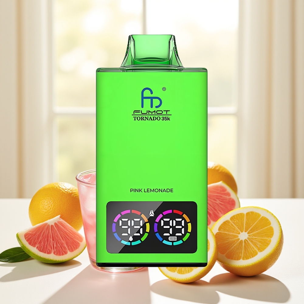 Fumot Tornado 35000 Рожевий Лимонад Двоїста Сітка Індикатор Рідини RGB Підсвітка