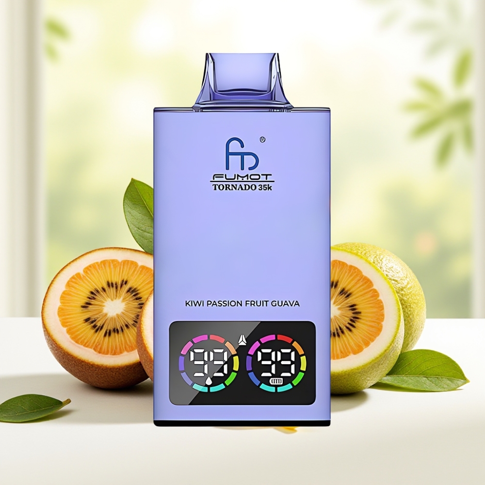 Fumot Tornado 35000 Ківі Маракуйя Гуава Двоїстий Мережевий Тік Індикатор Рідини RGB Підсвітка Швидка Зарядка USB-C