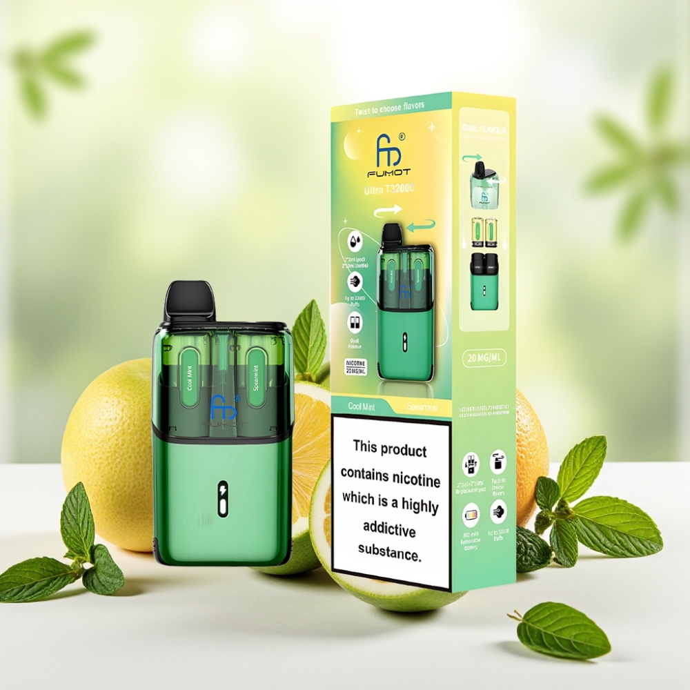 Fumot Ultra T32000 Дезодуючий Вейп до 32000 тяг Cool Mint - М\'ята 800mAh Type-C 24мл 20мг
