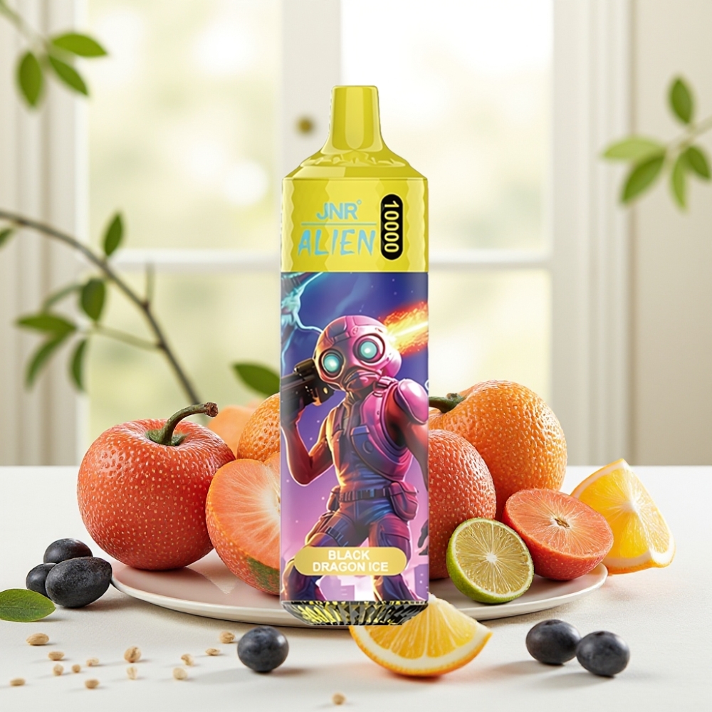 JNR Alien 10000 Puffs Чорний Дракон Лід (10000 тяг, 850mAh, 20мл, Type-C, RGB)