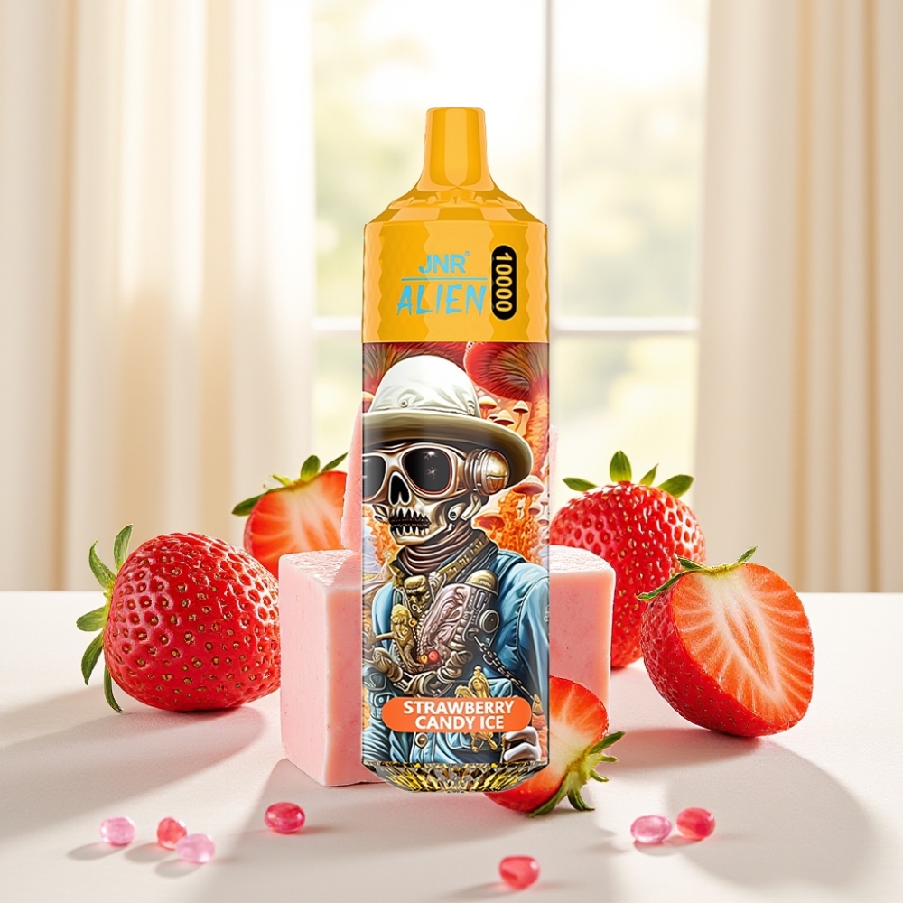 JNR Alien 10000 Puffs Полуничні цукерки з льодом 10000 пушів 850mAh 20ml Type-C RGB