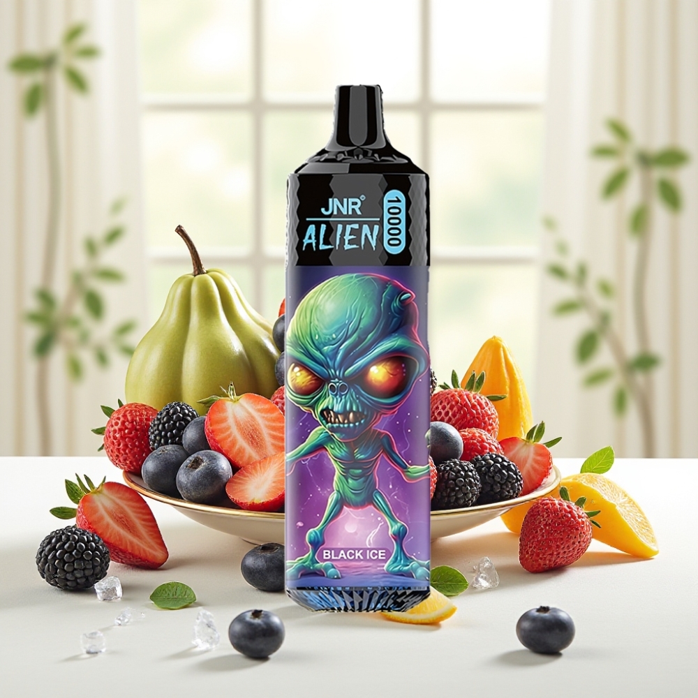 JNR Alien 10000 Puffs Чорний лід 850mAh 1.2Ohm Mesh 20ml Type-C RGB