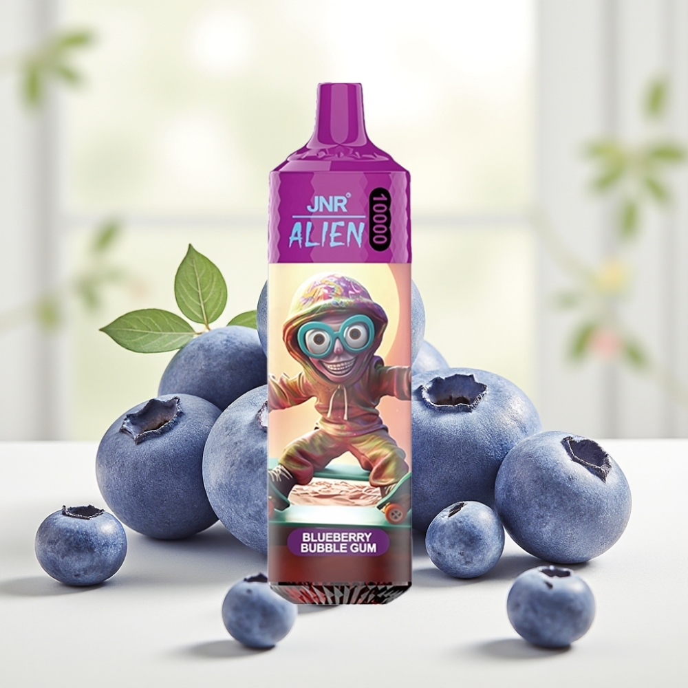 JNR Alien 10000 Puffs Чорничкова Жуйка 850mAh 1.2Ohm Mesh 20ml Type-C RGB