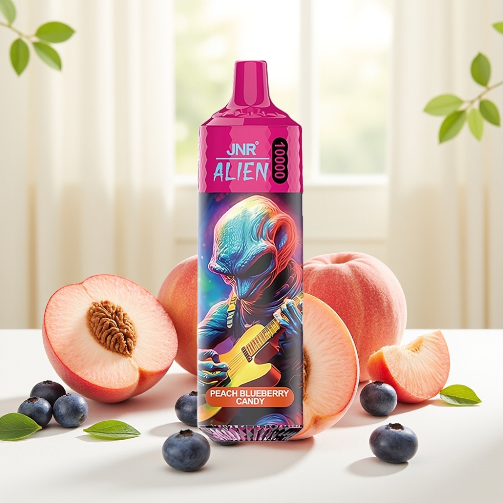 JNR Alien 10000 Puffs Персик-Чорниця Цукерка 850mAh 20ml Type-C RGB