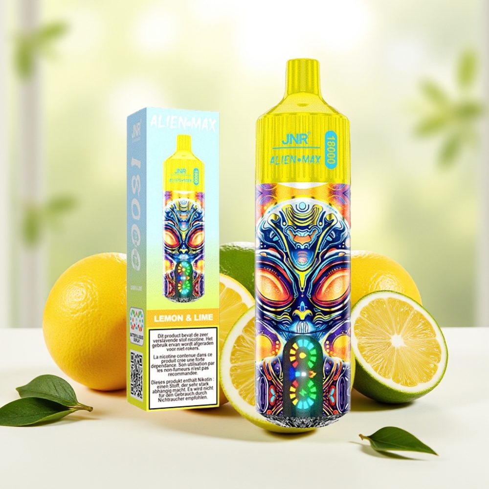 JNR Alien Max 18000 Puffs Лимон та Лайм РК Dual Mesh, 28мл, 850mAh, Type-C