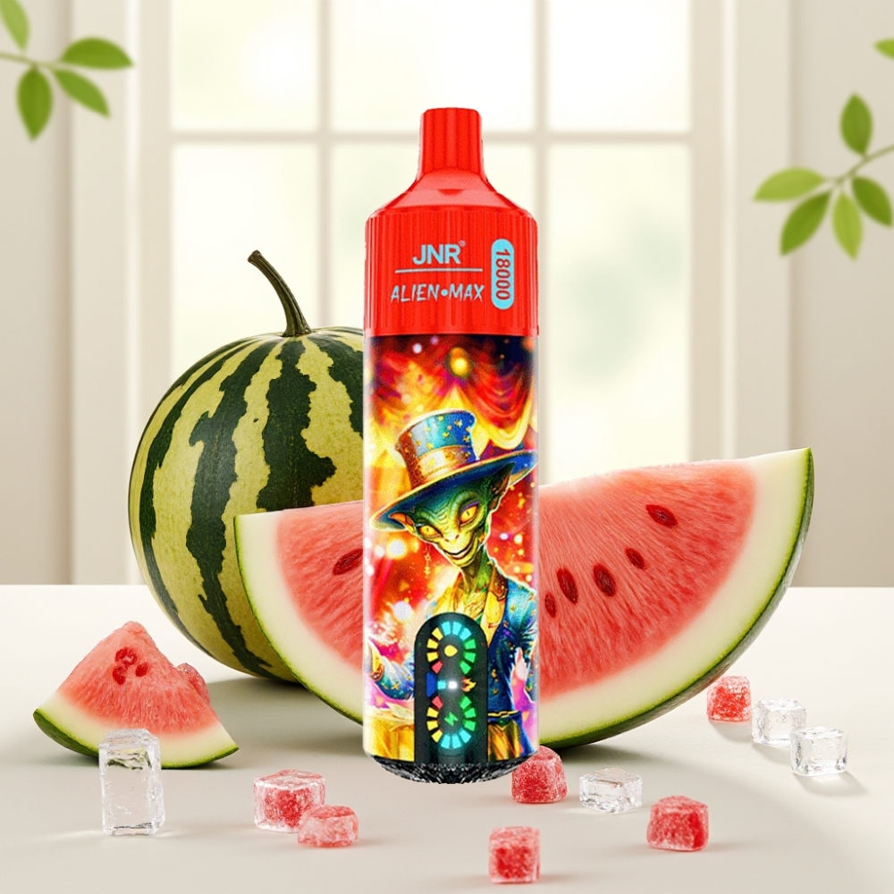 JNR Alien Max 18000 Puffs Дисплей LED, Подвійна сітка, 20 смаків, 850mAh, Кавун Лід