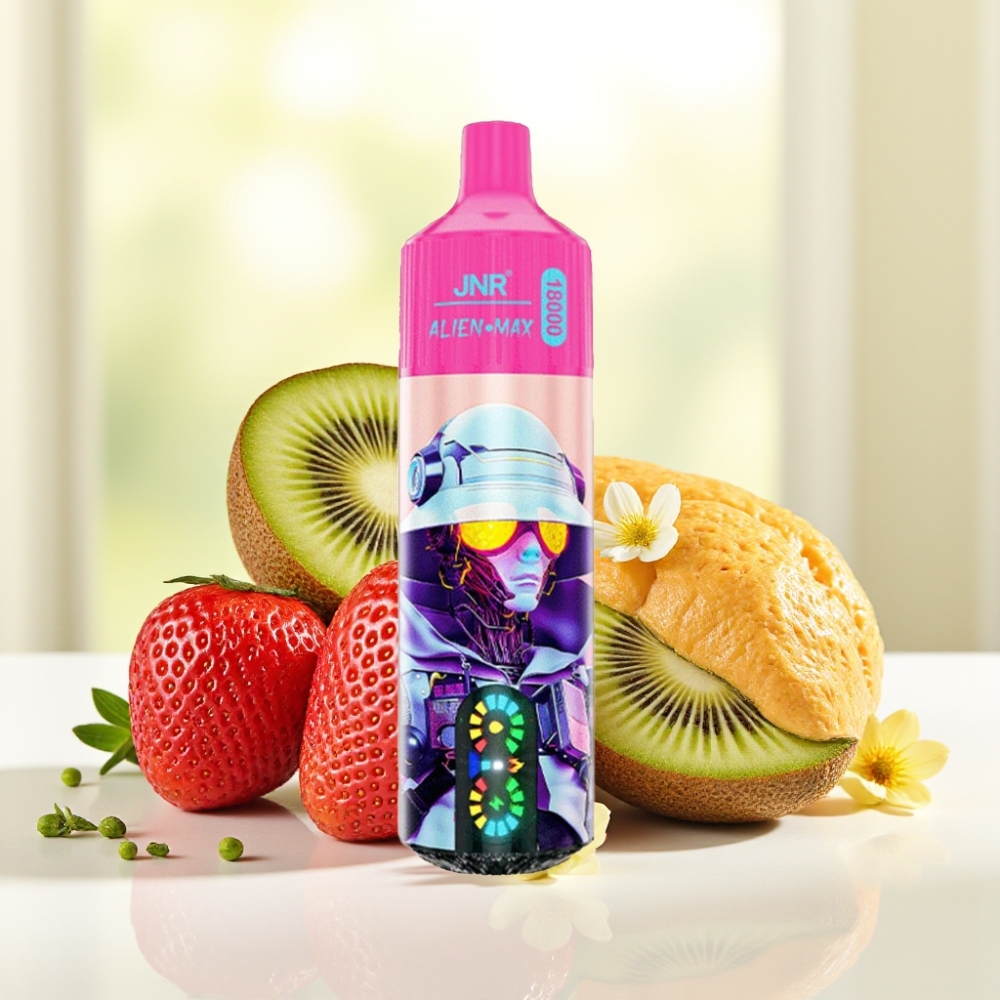 JNR Alien Max 18000 Puffs Полуничний Ківі Дисплей LED Двоядерний 28мл Тип-C