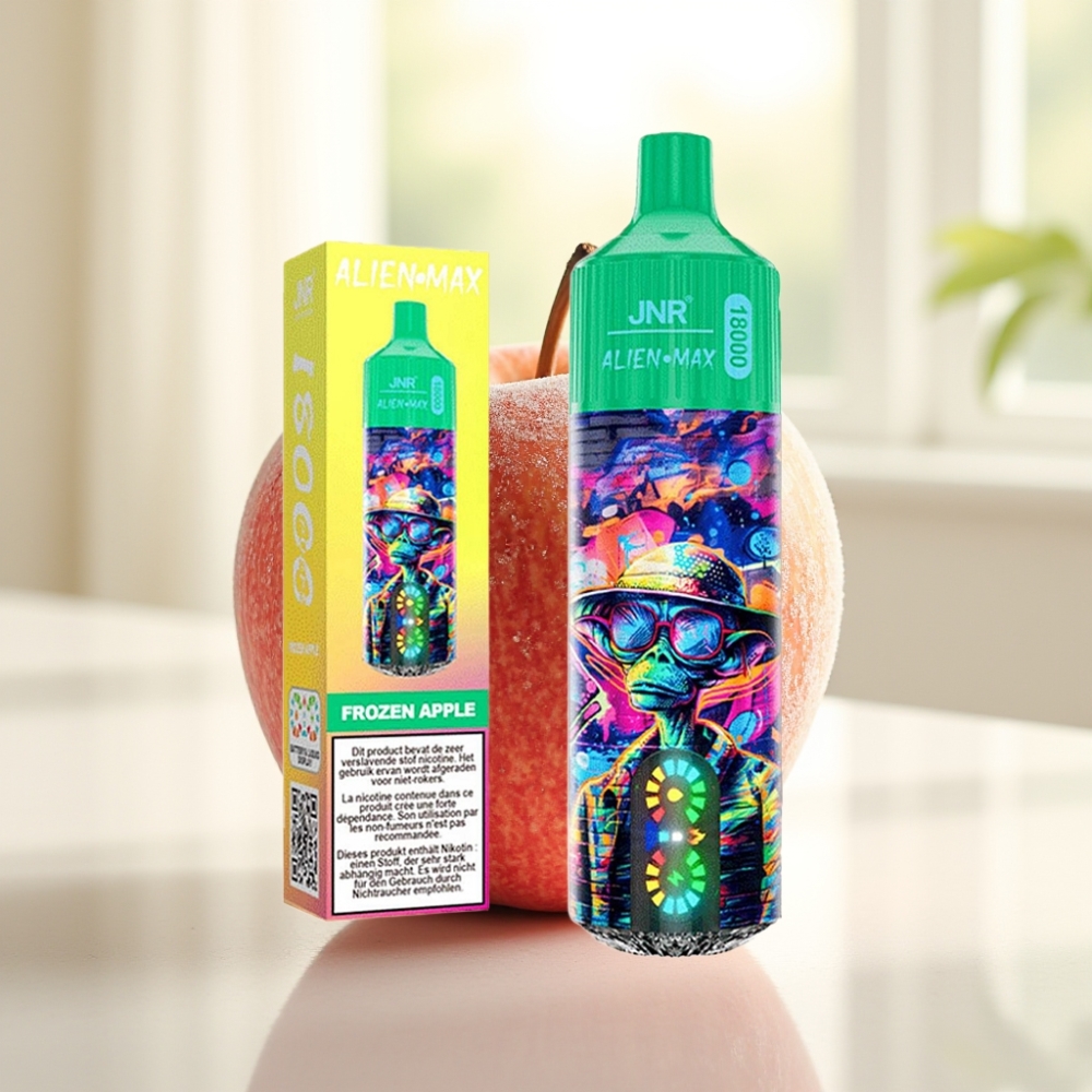 JNR Alien Max 18000 Puffs Заморожене Яблуко LED Дисплей Dual Mesh 28мл Тип-C