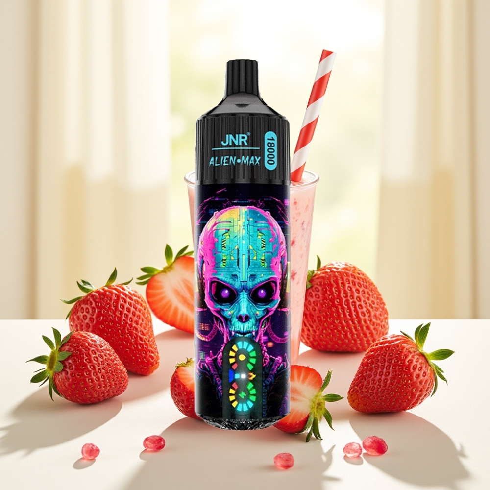 JNR Alien Max 18000 Puffs Дисплей LED, Dual Mesh Coil, 28ml, Полуниця Hubba Bubba