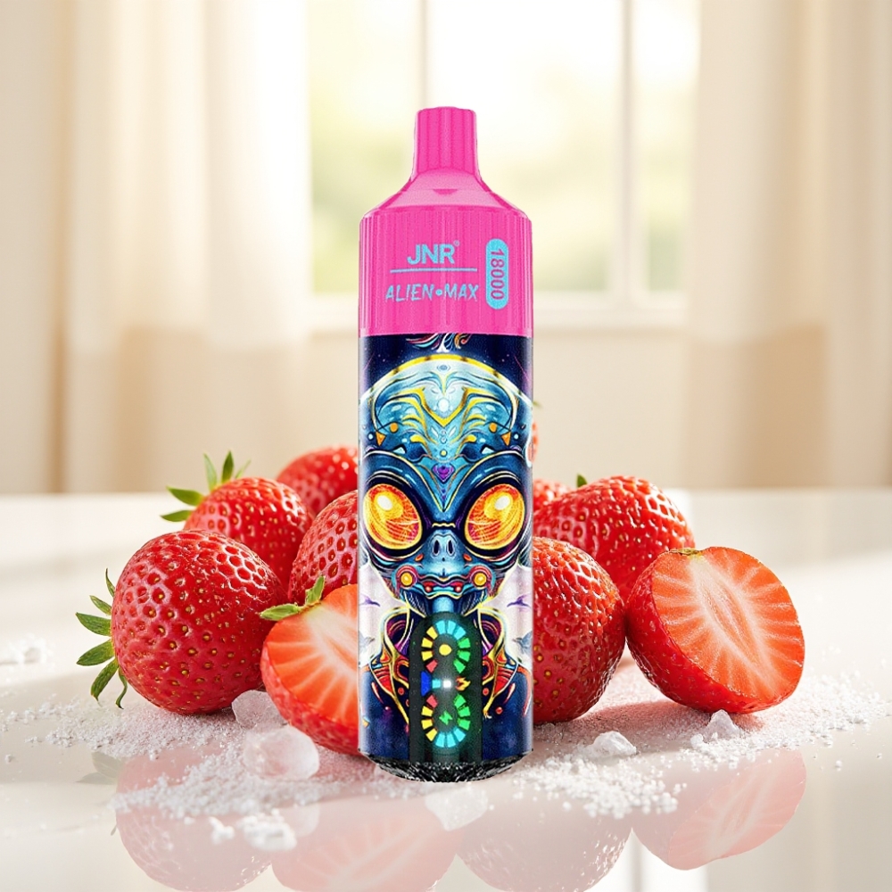 JNR Alien Max 18000 Puffs Полуничний лід Smart LED Display Dual Mesh Coil 28ml 850mAh Type-C