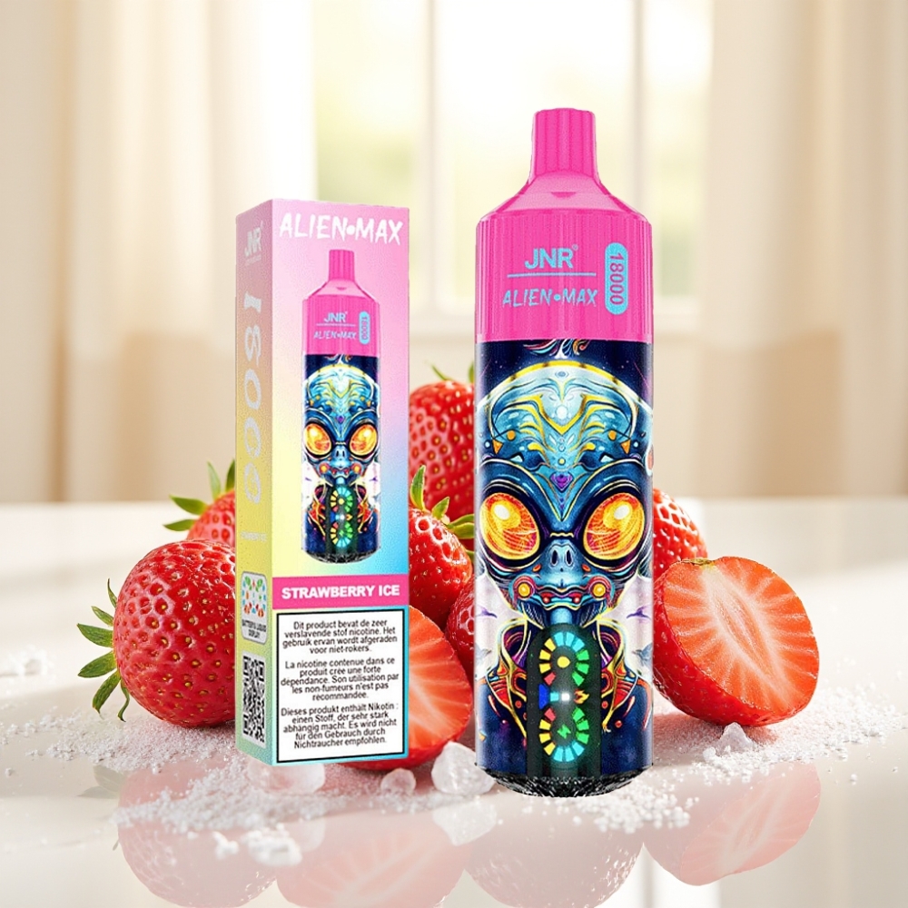 JNR Alien Max 18000 Puffs Полуничний лід Smart LED Display Dual Mesh Coil 28ml 850mAh Type-C