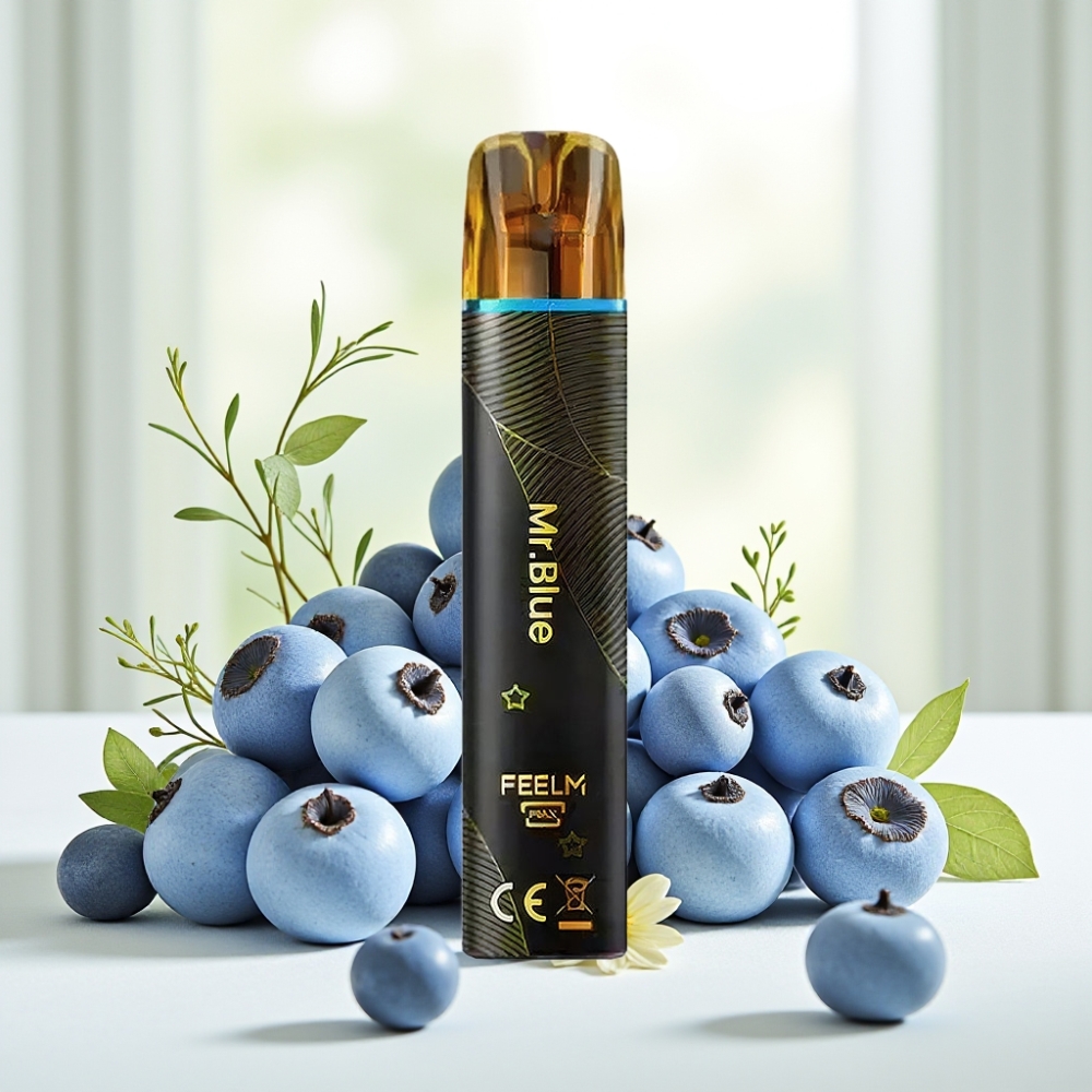 JNR Black&Golden 600+200 Puffs Одноразова Е-сигарета Пані Блакитний 800 Потягів 550mAh 2ml ТРД 2%