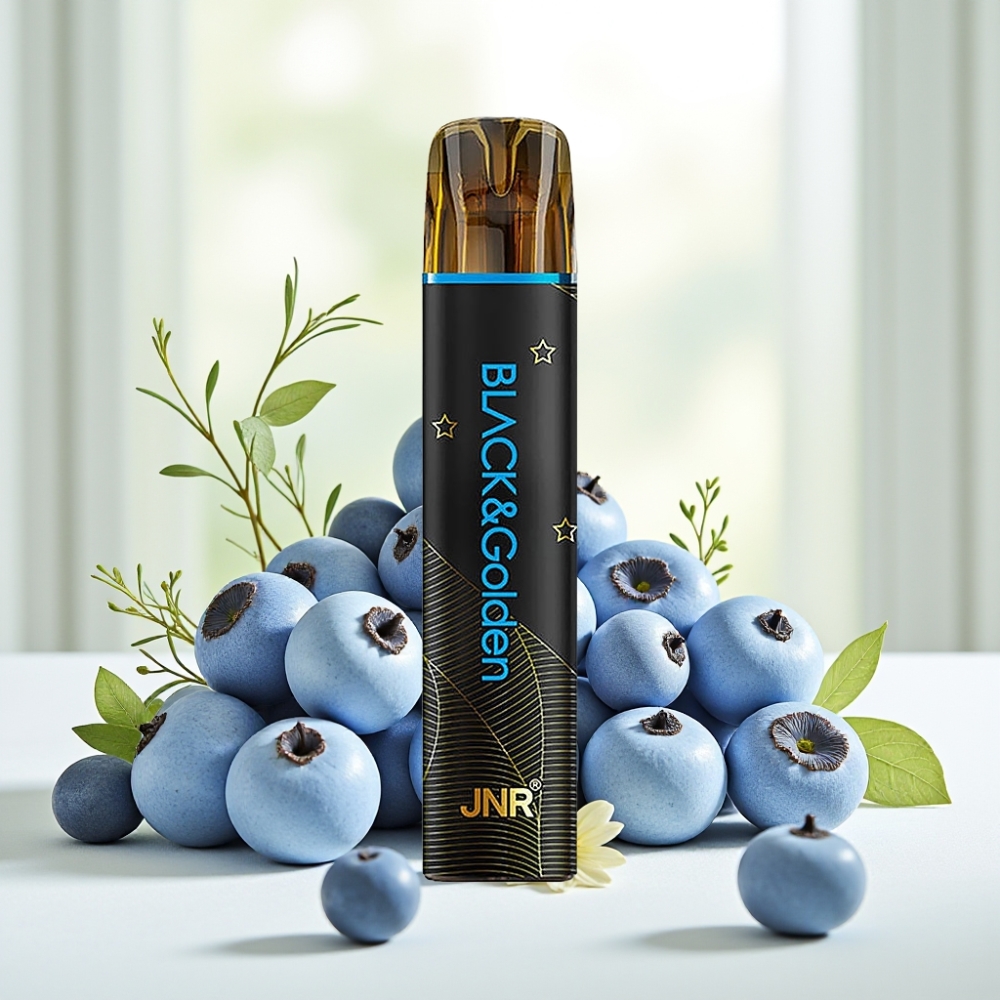 JNR Black&Golden 600+200 Puffs Одноразова Е-сигарета Пані Блакитний 800 Потягів 550mAh 2ml ТРД 2%