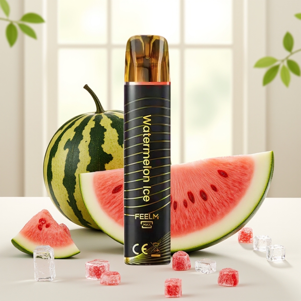 JNR Black&Golden 600+200 Puffs Одноразова Електронна Сигарета Кавун Лід 800 Puffs 550mAh 2ml 2%