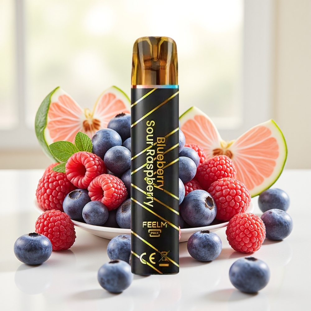 JNR Black&Golden 600+200 Puffs Одноразова Е-сигарета Чорниця Кисла Малина 800 Puffs 550mAh 2ml 2%