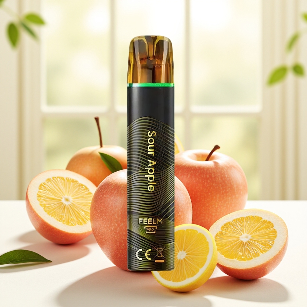 JNR Black&Golden 600+200 Puffs Одноразова Електронна Сигарета 800 Puffs 550mAh 2ml Кисле Яблуко 2% Нікотин TPD