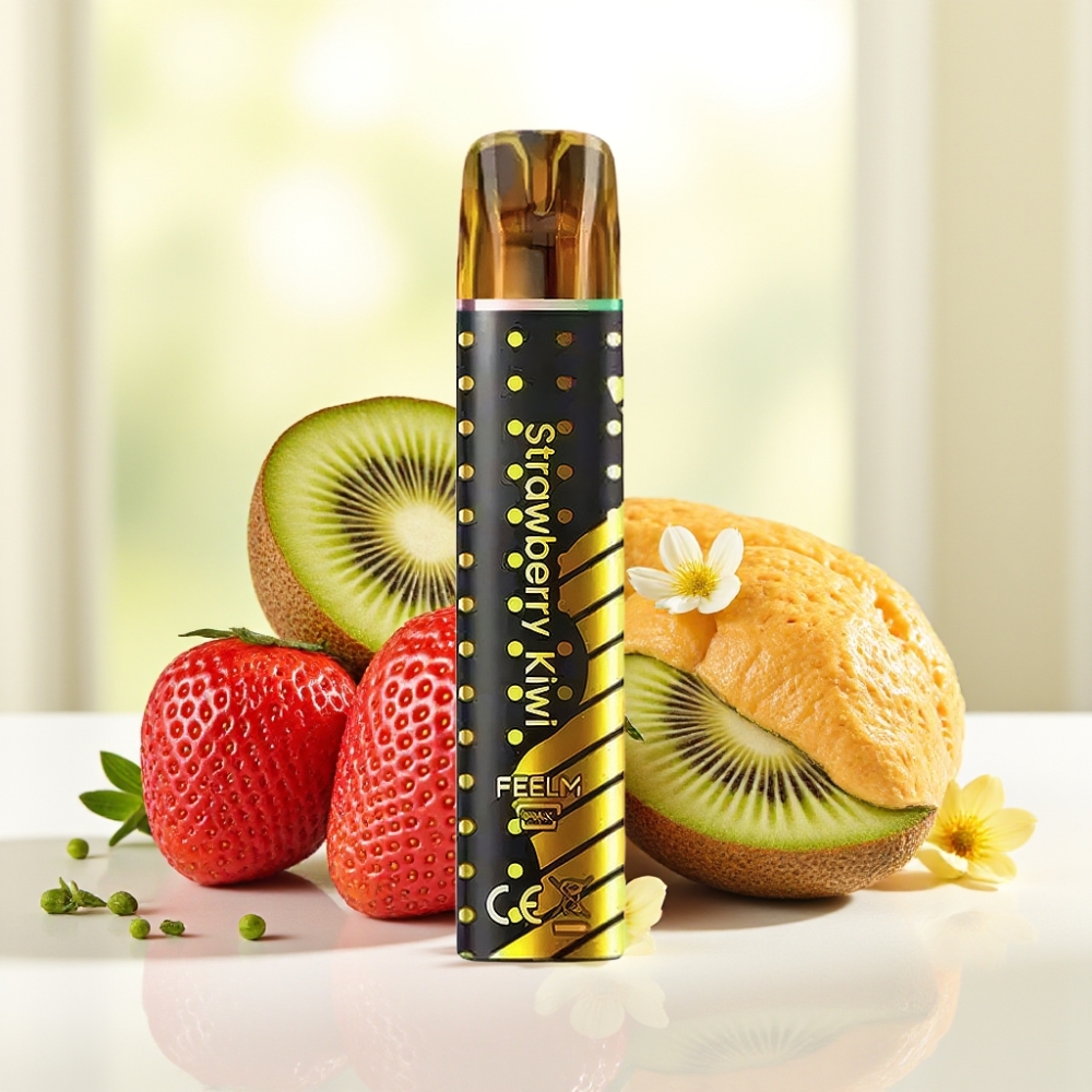 JNR Black&Golden 600+200 Puffs Одноразова Вейп Полуниця Ківі 800 Puffs 550mAh 2ml TPD 2%