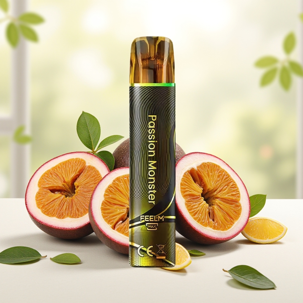 JNR Black&Golden 600+200 Puffs Disposable Vape Passion Monster