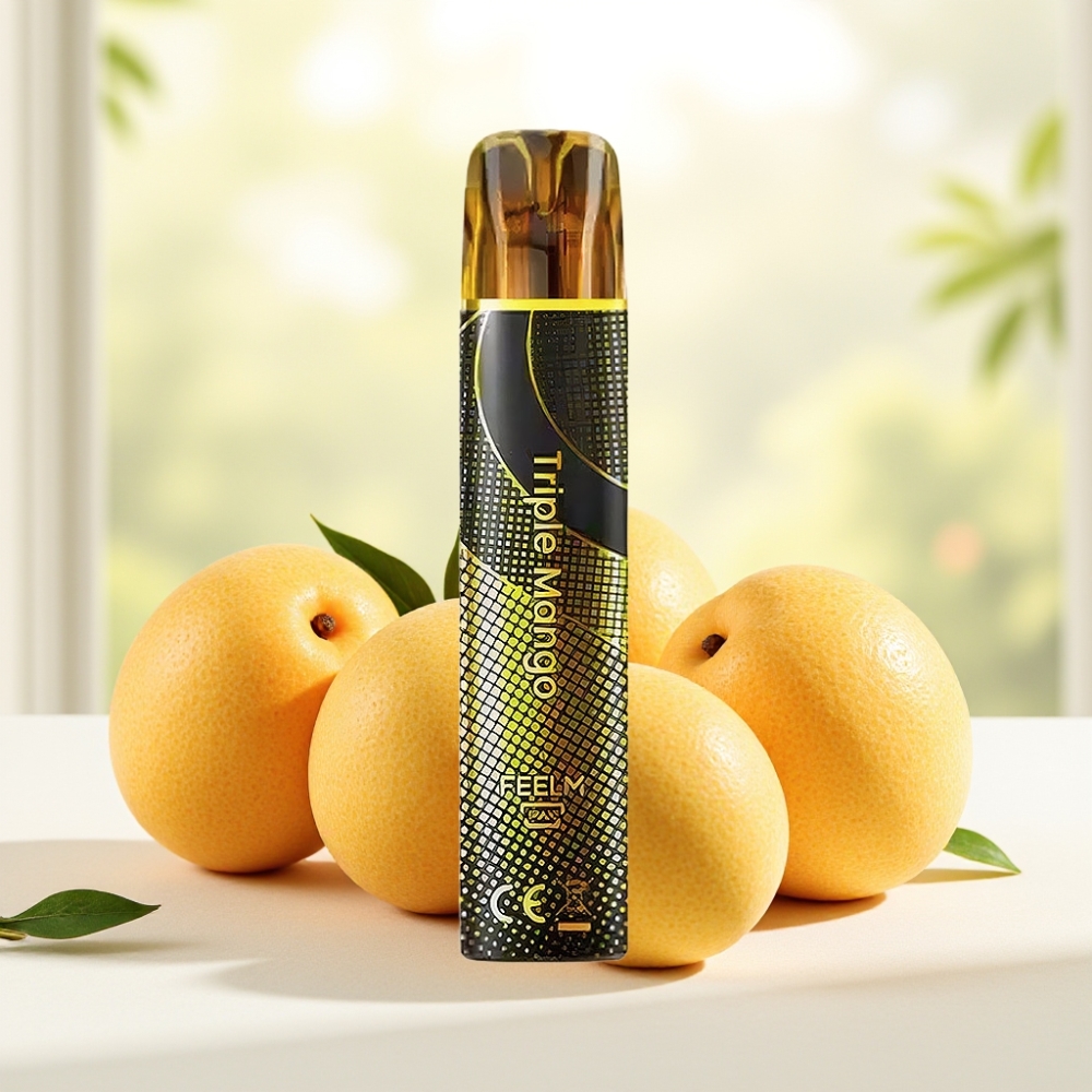 JNR Black&Golden 600+200 Puffs Одноразова Електронна Сигарета Triple Mango (800 Puffs, 550mAh, 2ml, 2% нікотину)