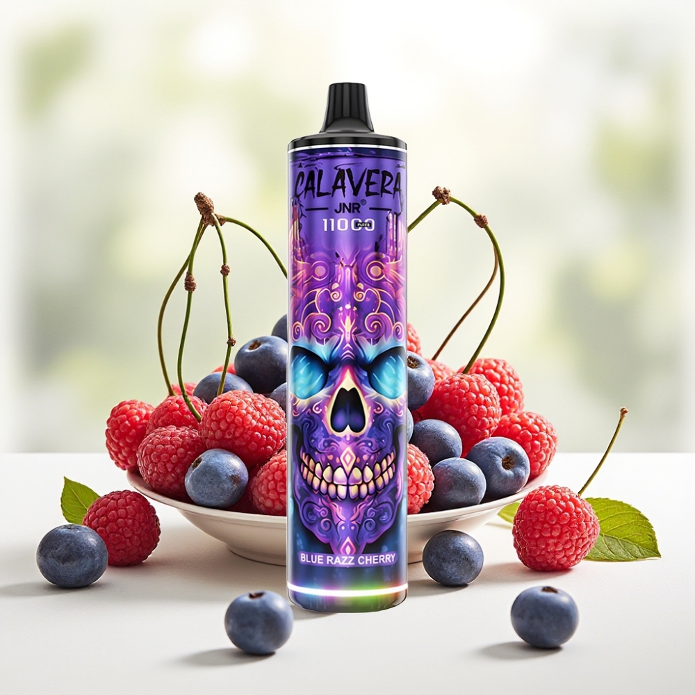 JNR Calavera 11000 Puffs Disposable Vape Блакитна малина вишня, Type-C, 850mAh, 21мл, 1.0Ω