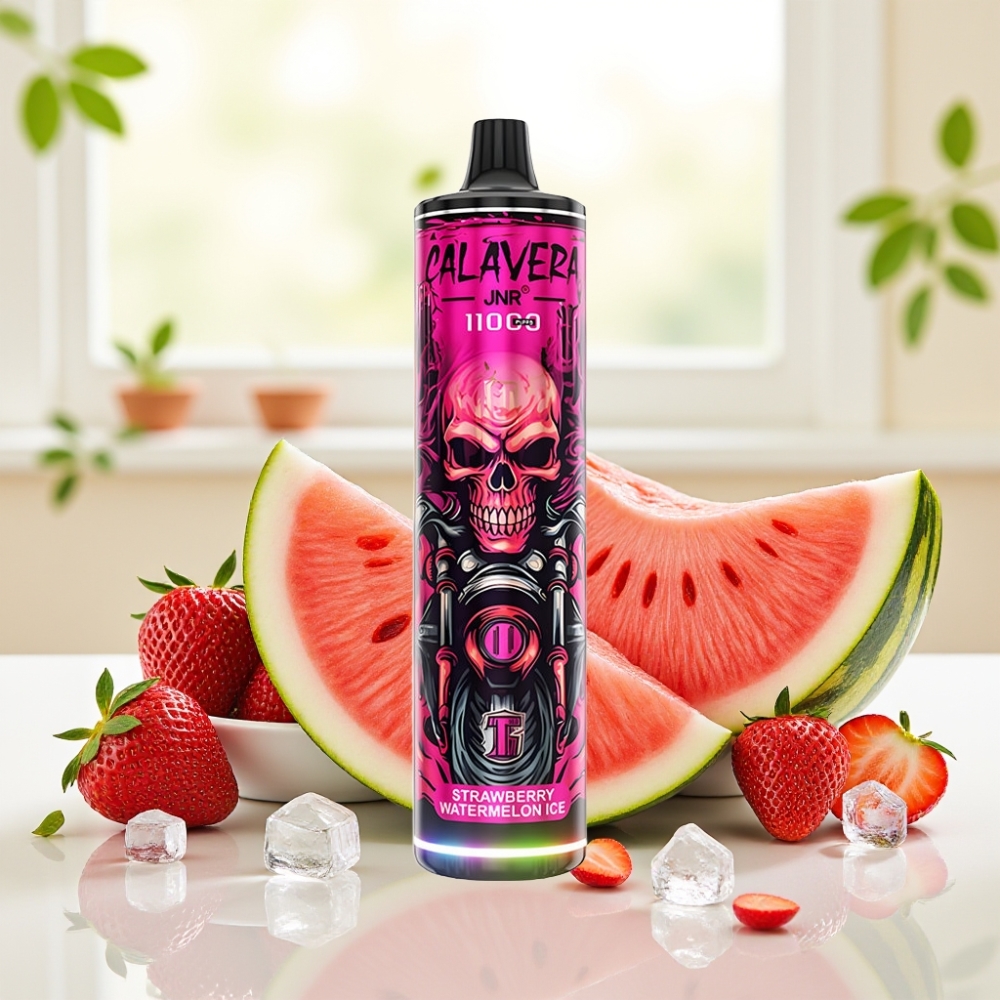 JNR Calavera 11000 Puffs Одноразова Електронна Сигарета Полуниця Кавун Лід, Type-C, 850mAh, 21мл, 1.0ohm Mesh