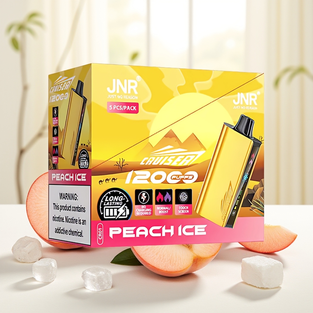 JNR Cruiser 12000 Puffs No-Charge Disposable Vape Персиковий Лід 25мл 50мг/мл 1.2ом