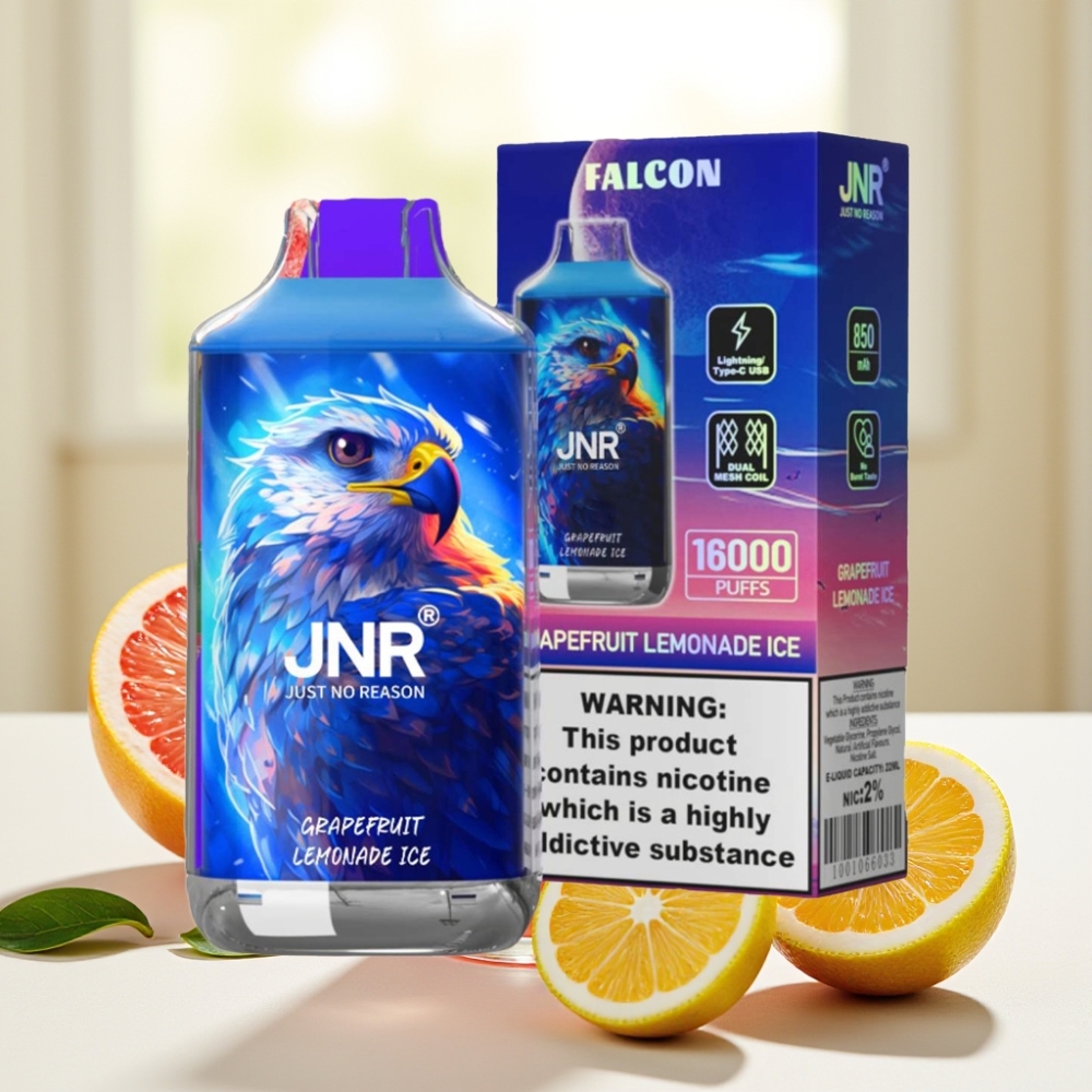 JNR Falcon 16000 Puffs Грейпфрут Лимонад Лід, 850 mAh, 22 мл, Dual Mesh Coil, Type C