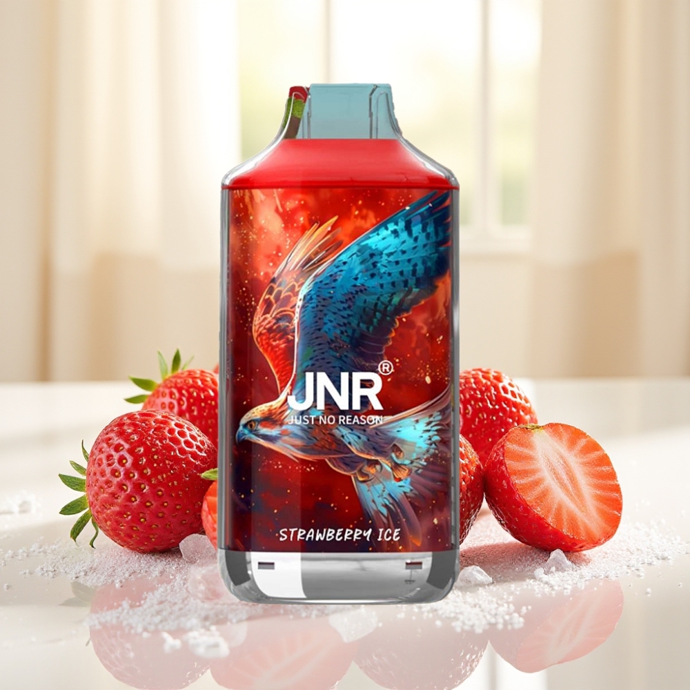 JNR Falcon 16000 Puffs Полуничний Лід 850mAh 22ml Dual Mesh Coil Type C LED 0%,2%