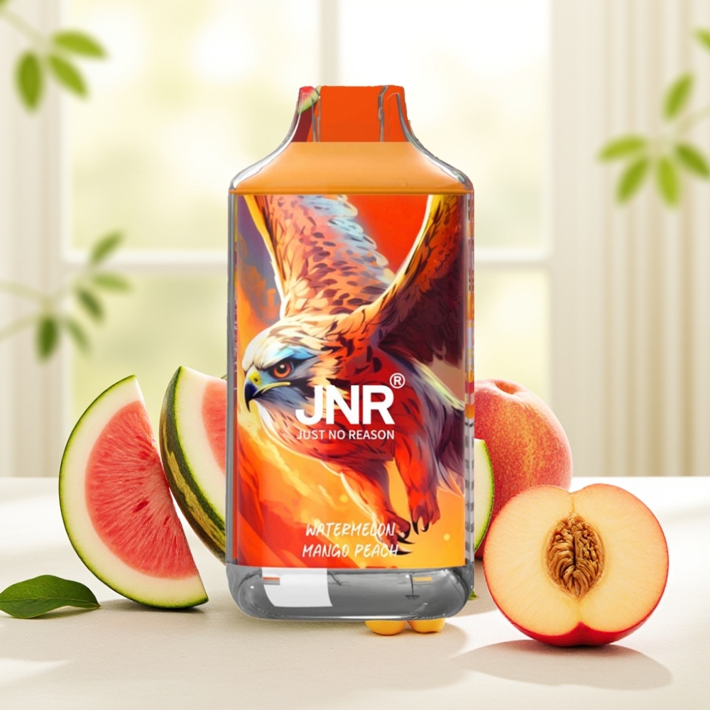 JNR Falcon 16000 Puffs Арбуз Манго Персик 850mAh 22ml Dual Mesh Type C LED 0% 2%