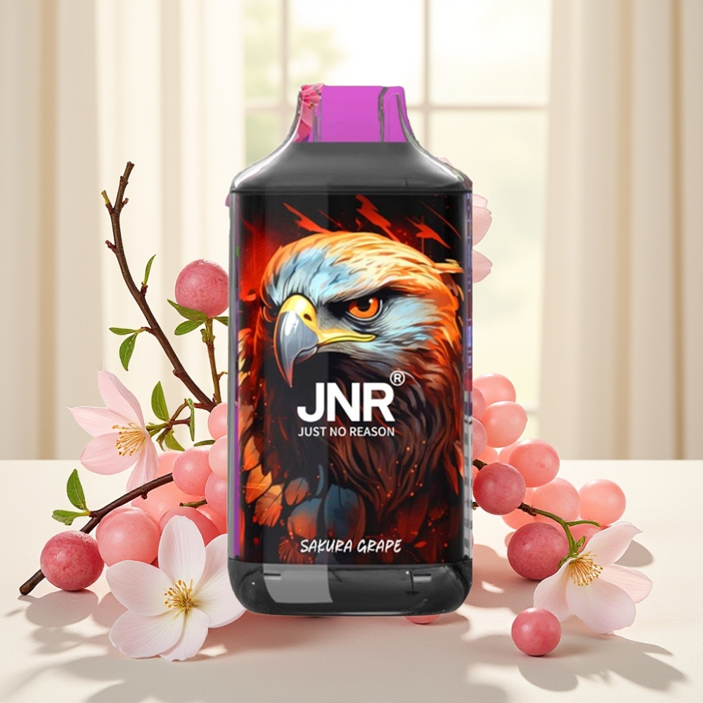 JNR Falcon 16000 Puffs Сакура Виноград 850mAh 22ml Dual Mesh Type C LED 0%,2%