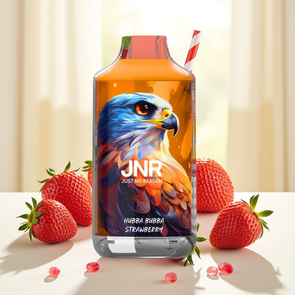 JNR Falcon 16000 Puffs Hubba Bubba Полуниця 850mAh 22ml Dual Mesh Coil Type C LED 0%,2%